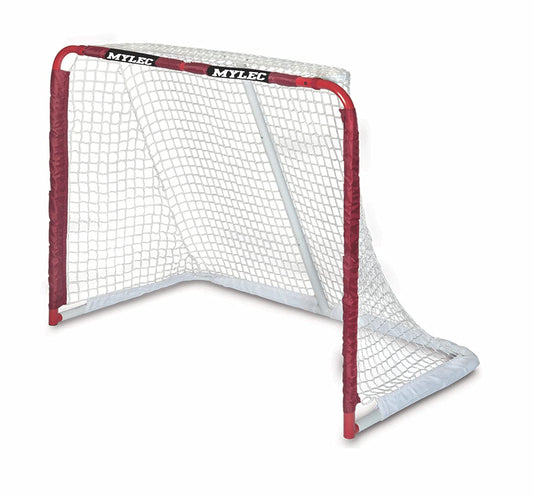 Easy Assemble Steel Hockey Goal for Indoor + Outdoor - 52” x 43” x 28” - 17 pounds - Light + Portable